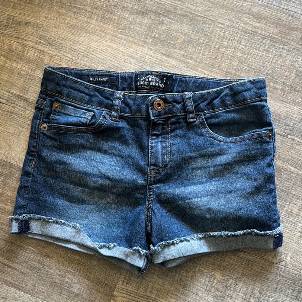 Lucky Brand Blue Jean Shorts with Distressed Details